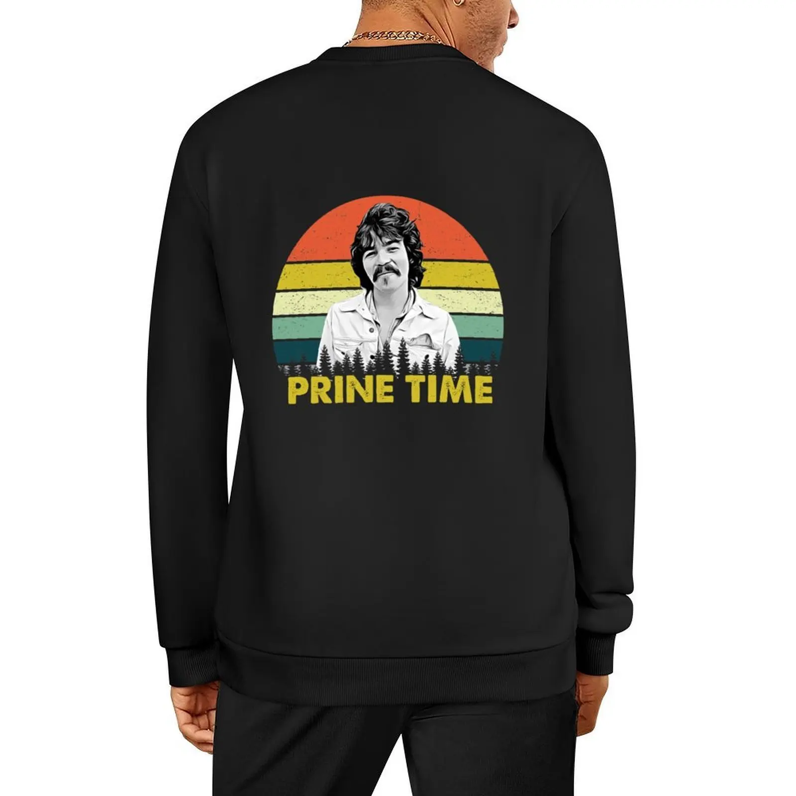 

John - Prine Time Vintage Pullover korean clothes men's sweat-shirt men's sweat-shirt set winter man sweatshirt