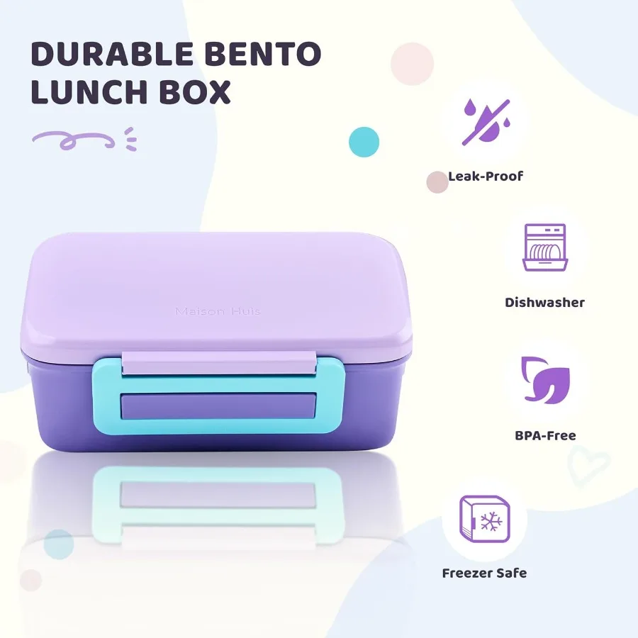 Insulated Thermo Leakproof Bento Box with 8oz Food Jar and 2Compartment Container for Ideal for Back to School Lunches Perfect
