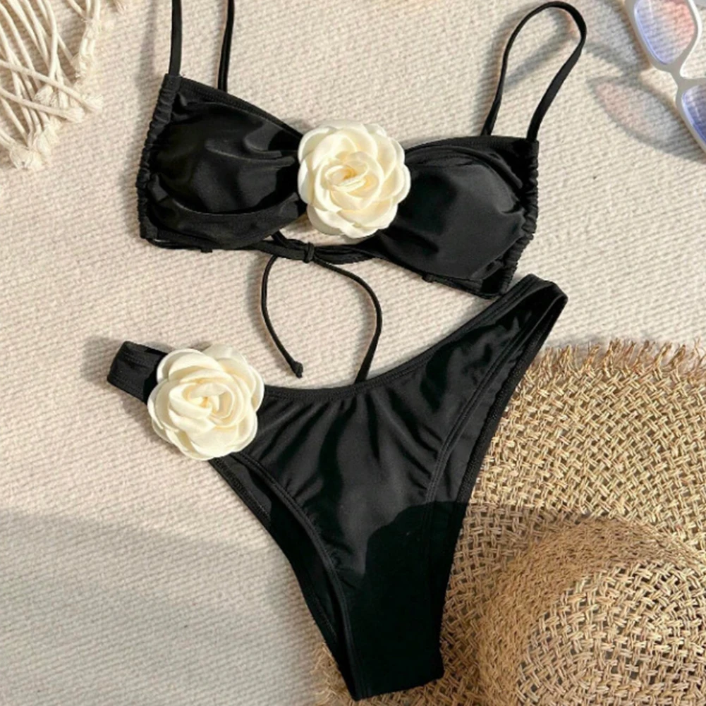 

Womens New Style Three-dimensional Brazilian Underwear Sexy BrasFlower Bikini Suit Sexy Beach Resort Swimsuit Lingeries Sexy Hot