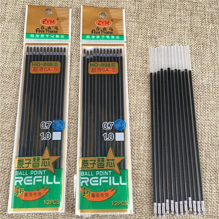 Ballpoint Pen Refill Gel Ink Replacement 14.4cm Long Original Colors Red Black Blue for Business Office School Supplies