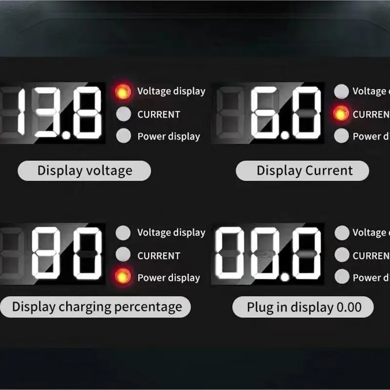 Smart Car Battery Charger 12V Car Battery Charger Pulse Repair Digital Display Charger Lead-acid Battery Pulse Repair For