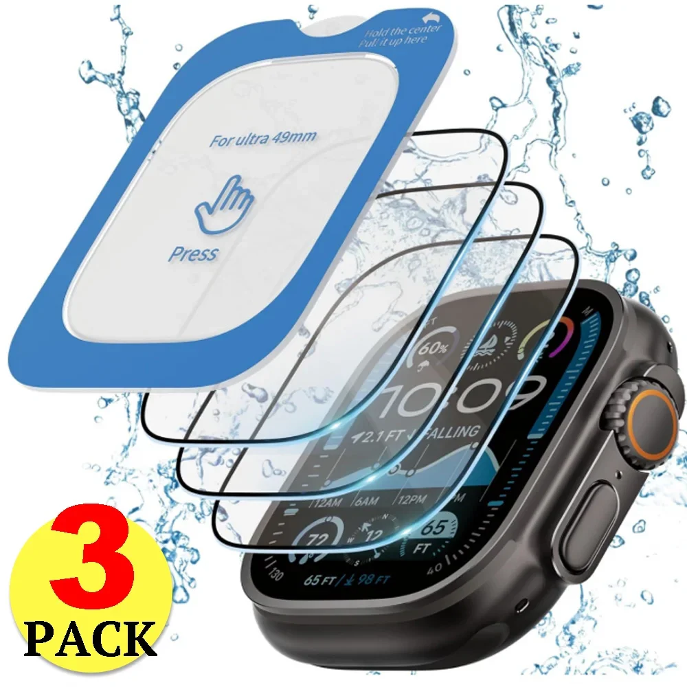 Easy Installation Tempered Glass for Apple Watch Ultra 3 Screen Protectors with Positioning Films Install Tool for Apple Ultra 3