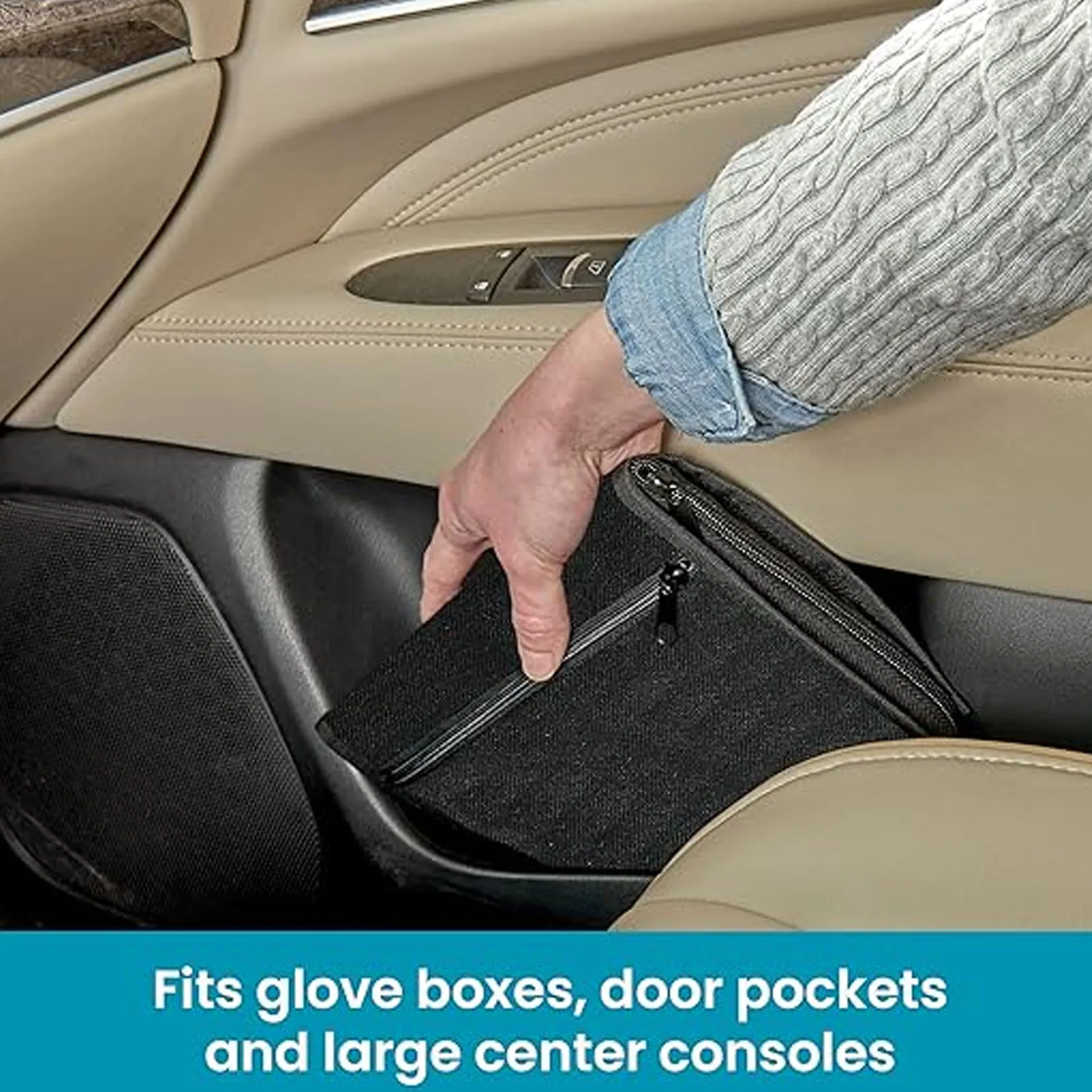 New Car Glove Compartment Organizer 6 Pockets Multifunctional Zipped Design Portable Car Document Holder Universal for Car