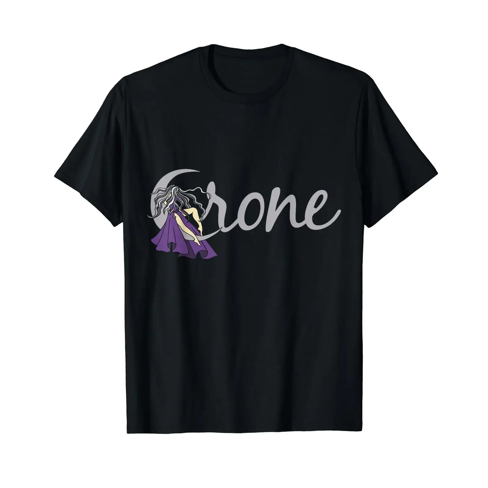 Crone moon goddess T Shirt vintage Washed Stylish Versatile Slightly Top For Everyday Wear fashion Casual homme Breathable Soft