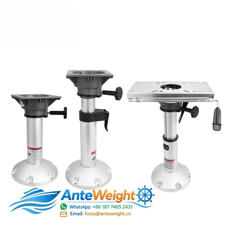 Aluminium Fixed / Manual / Pneumatic Adjustable Pedestal for Boat Seat Air Rise Boat Seat Pedestal