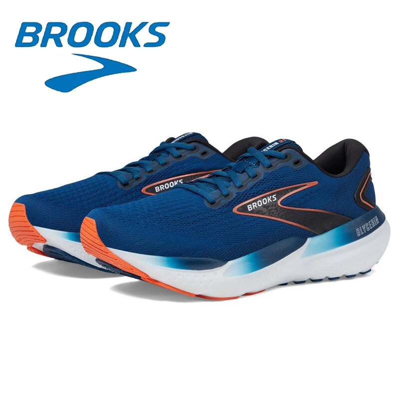 Brooks Glycerin 21 Dark Blue Fashion Men's Running Shoes Mesh Lightweight Breathable Casual Sports Shoes Men Shoes image 4