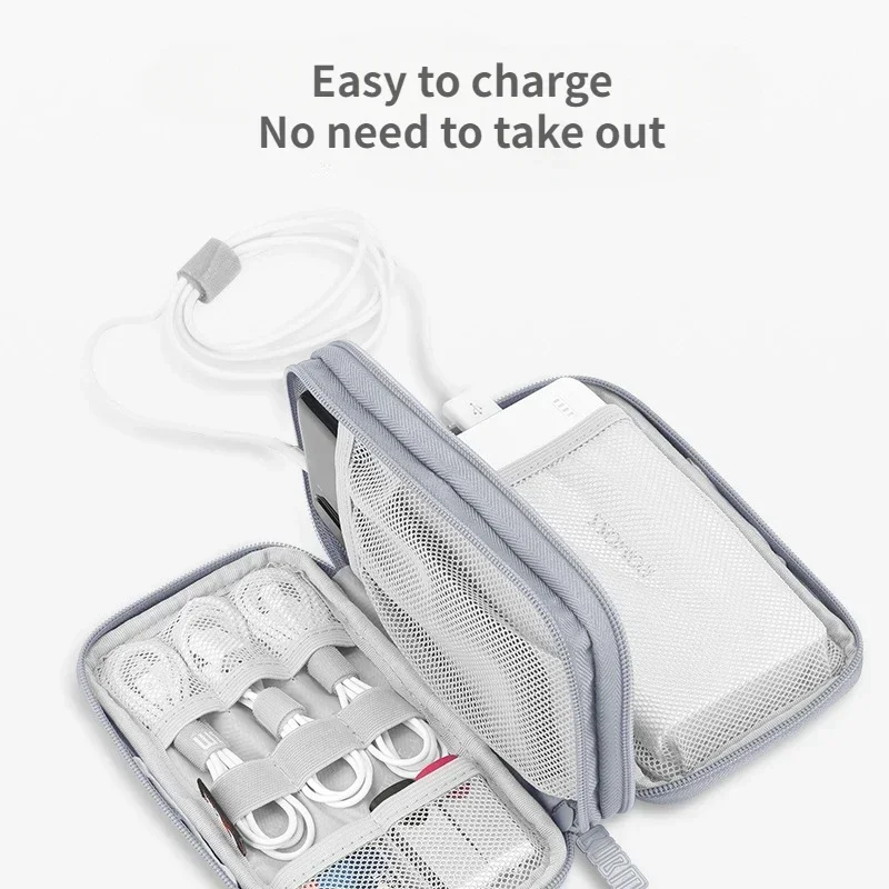 Men's Handbag Travel Portable Data Cable USB Cable Electronic Accessories and Other Multifunctional Handbags image 3