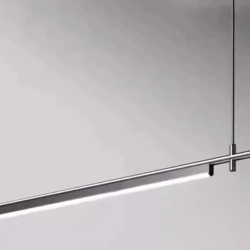 Modern Led Linear Pendant Lamp Dimmable Black for Kitchen Table Dining Room Chandelier Lighting Designer Lighting Luster Fixture - view 6