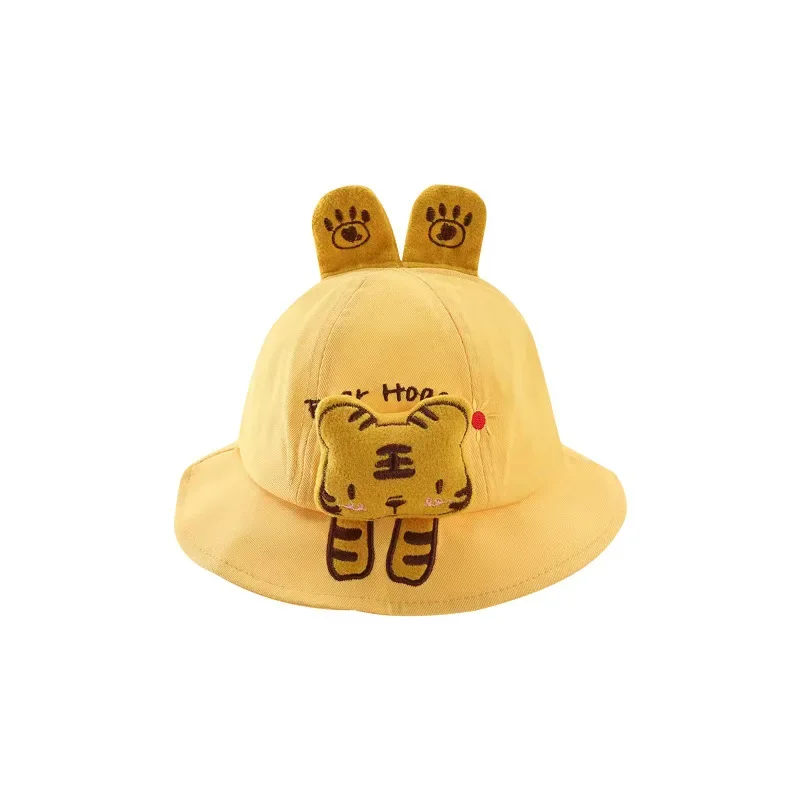 0-5 Y New Baby Hat Spring And Autumn Children\'s Fisherman Hat Cartoon Tiger/Dinosaur/Panda Baby Duck Tongue Hat Sunshade Cap