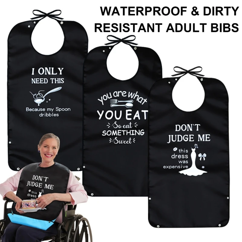 

Adult Washable Bibs Reusable Eating Bibs Waterproof Bibs Clothing Protection Bib for Unisex Elderly and Disabled People