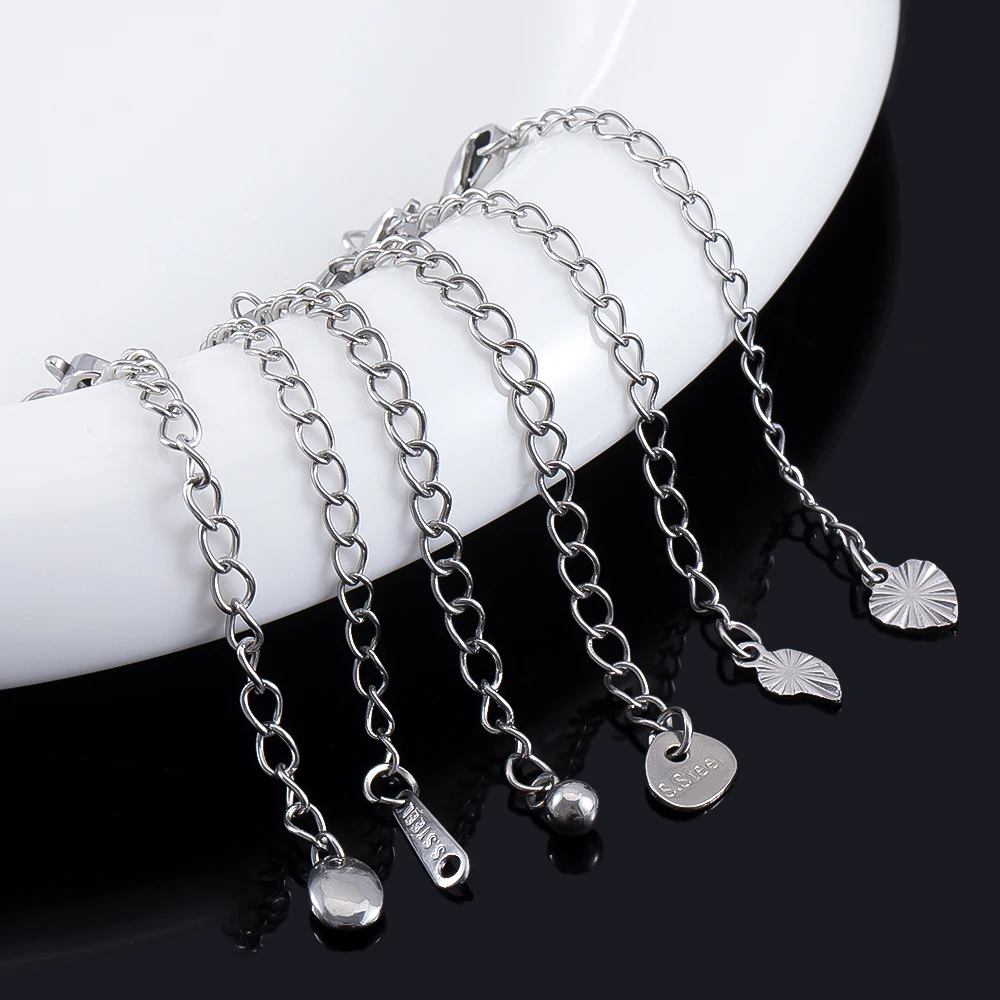 

5pcs/10pcs Lobster Clasp Connector Extended Chain Stainless Steel Extension Chain for DIY Bracelet Necklace Jewelry Making