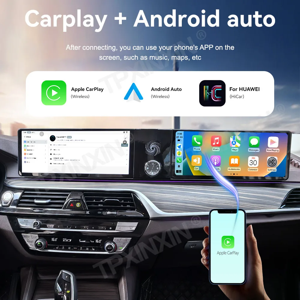 ZWNAV شاشة مزدوجة أندرويد سيارة الوسائط المتعددة راديو لسيارات BMW 5 Series 2010-2017 السيارات لتحديد المواقع الملاح واي فاي 4G بلوتوث