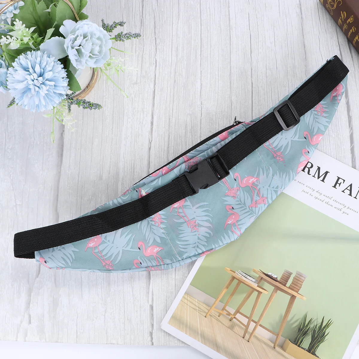 1 قطعة الخصر الرياضية المقاومة للماء السماء الزرقاء خفيفة الوزن دائم أكسفورد القماش الجري المشي لمسافات طويلة السفر في الهواء الطلق حزمة مراوح مرنة