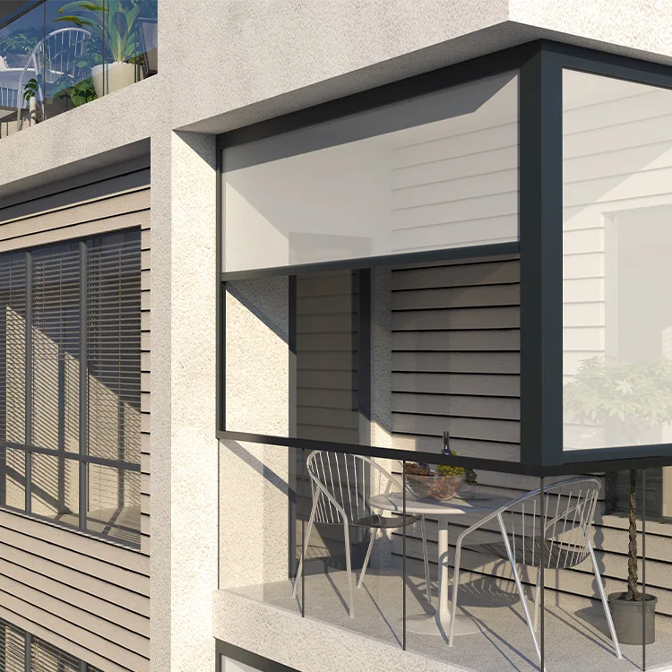 Outdoor Wholesale Custom Outdoor Windproof Zip Track Electric Motorized Roller Blinds