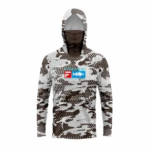 Langarm von Männern, Anti-UV, Sonnenschutz, Fischhemd mit Kapuze, Jagd 8 Hauptverkauf UV -Schutzfischereihemd - №1