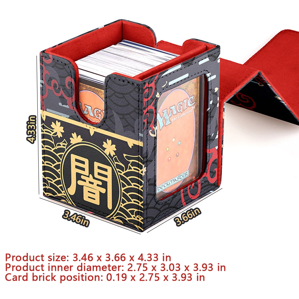 TCG Deck Box 100+ PU Windowed Single Deck PTCG DCG Tabletop Gametrading Cards Storage Box Free 35tp Shell Deck 2 Spacers  2 Dice