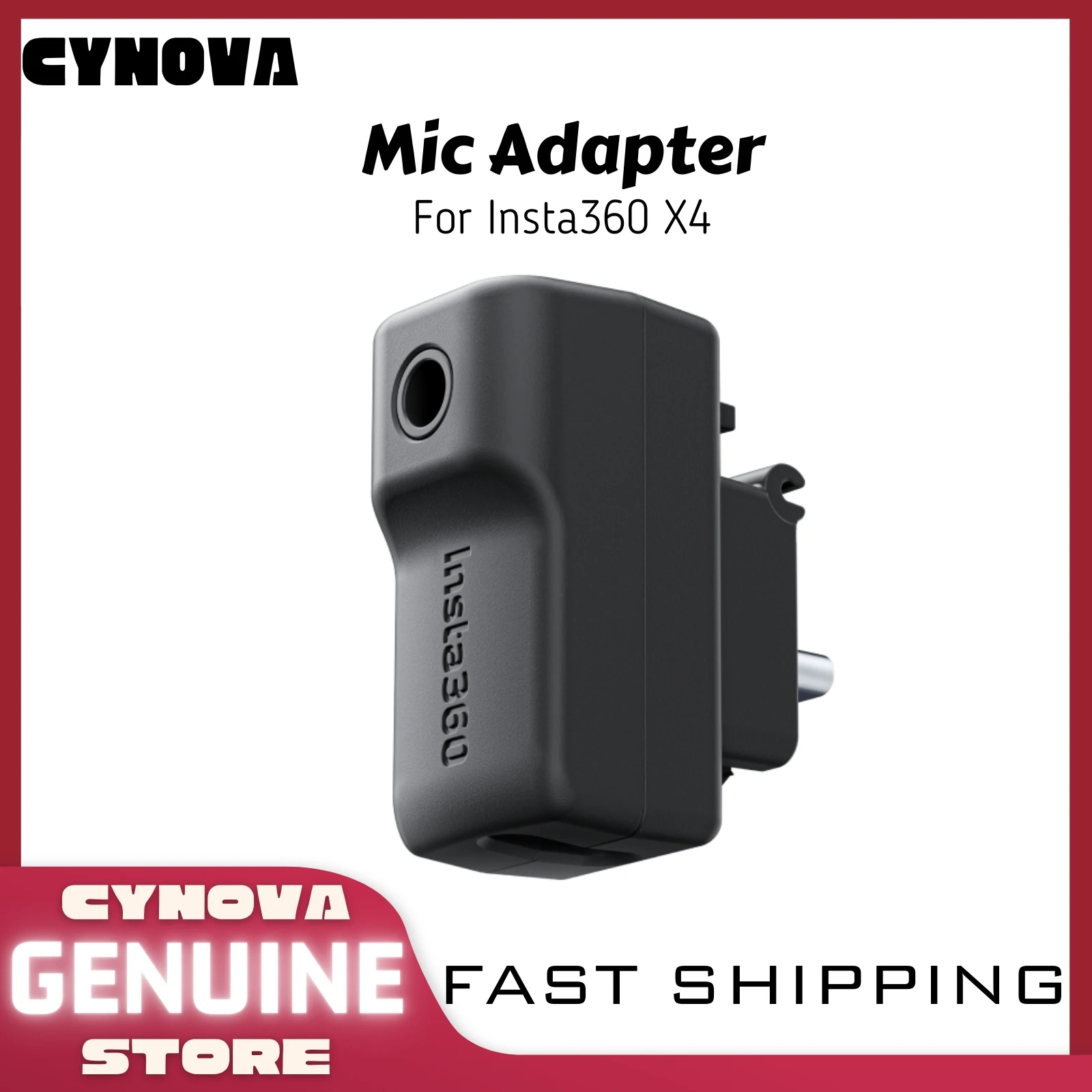 CYNOVA For Insta360 X4 Mic Audio Adapter Microphone Sound Recording USBC Type-c For Insta 360 X4 Action Camera Accessory