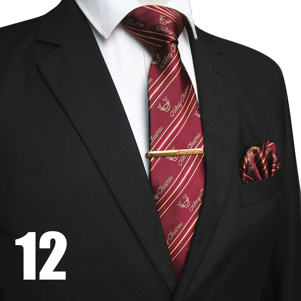 EASTEPIC 8 cm Weihnachten Krawatten für Männer Krawatte Set Qualität Taschentuch Exquisite Clip Rot Jacquard Krawatte männer Zubehör Weihnachten geschenk – Detail 15