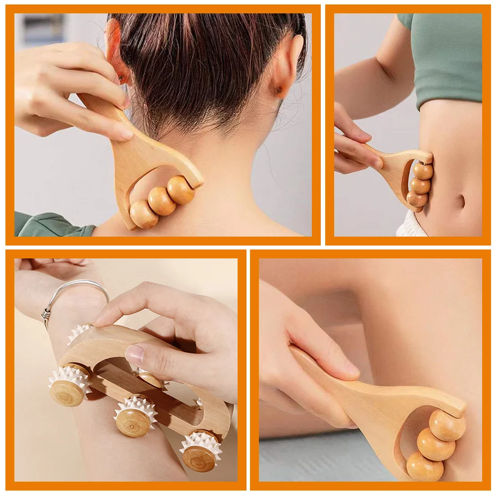 

3pcs Massage Roller Set Hand Tools Wood Massager for Muscles Foot Mother Gift Lightweight Portable Home Office Travel Use