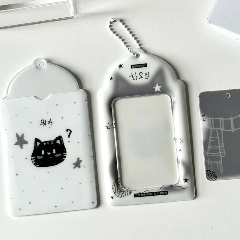 

Kawaii Cat Держатель для фотокарт Держатель для фотокарточек Подвеска Простой многофункциональный держатель для фотокарт Защитный чехол для карт