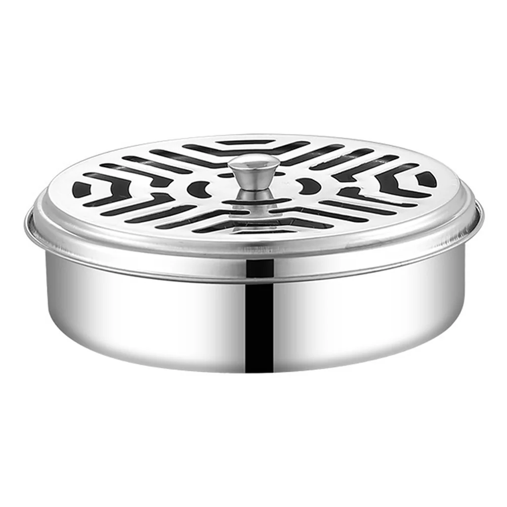 

Stainless Steel Incense Coil Holder With Cover Hollow Thickened Tripod Heat Insulated Anti Scalding Portable Stable Nail Frame