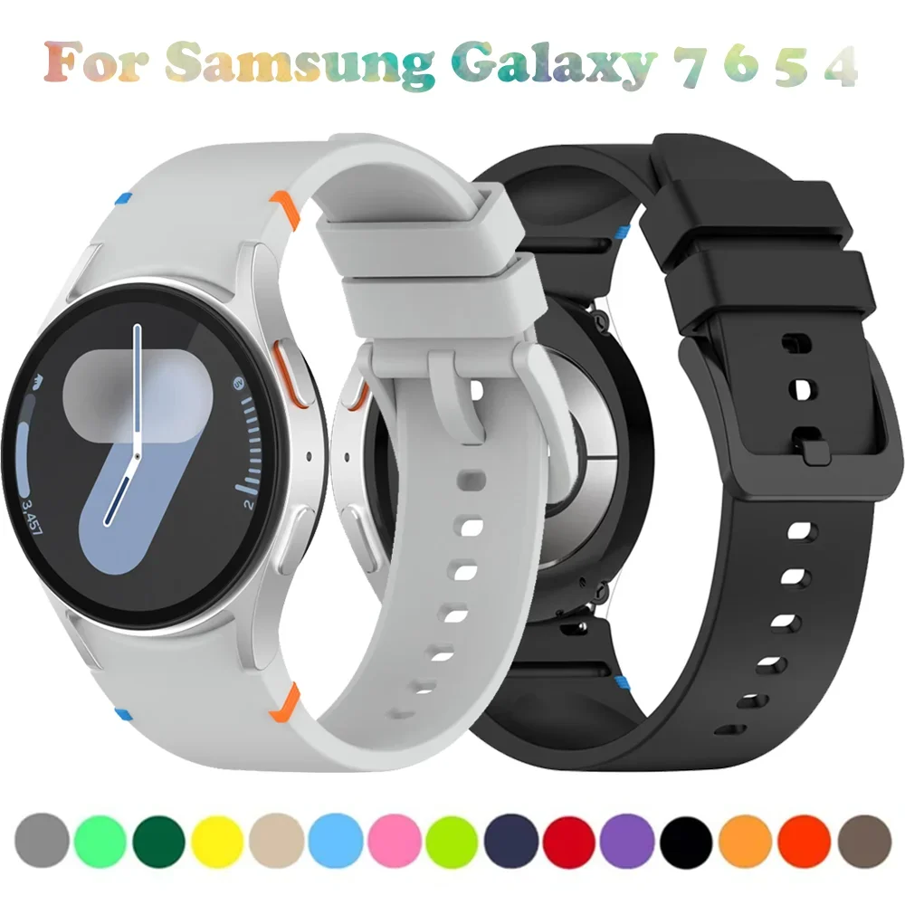 No Gap Silikonarmband für Samsung Galaxy Watch 7 6 5 4 44 mm 40 mm/Watch 5 Pro 45 mm Galaxy Watch 6/4 Classic 47 43 mm/46 mm Armband