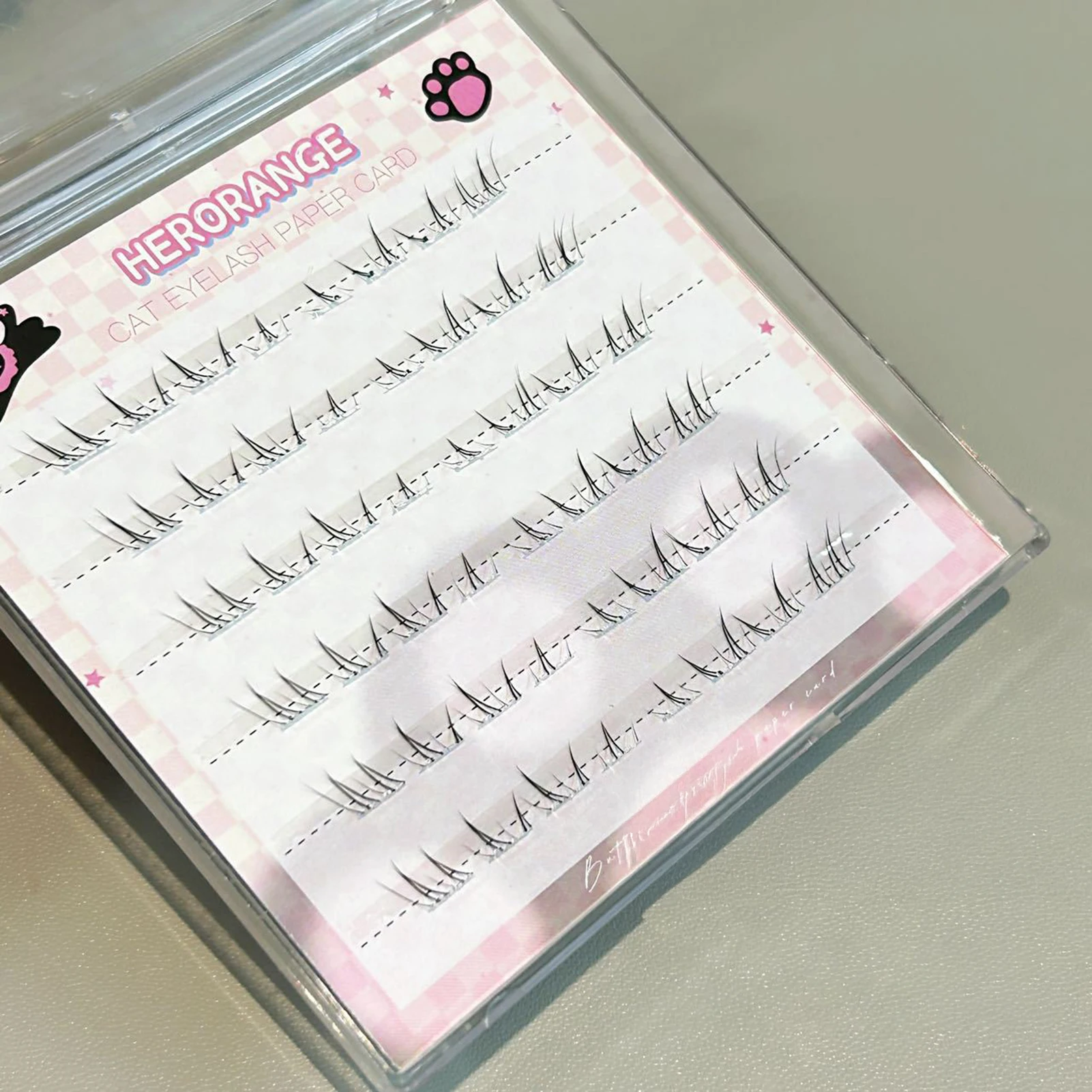 3/6/10 Reihen, dichte, flauschige Katzenaugen, Comic-Fälschungswimpernverlängerung, natürlicher Look, Curling, individuelle Cluster-Falsche Wimpern – Detail 6