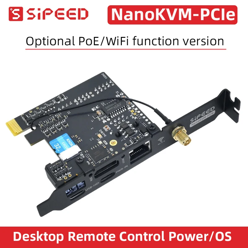 

Sipeed NanoKVM-PCIe ATX PC Desktop Remote Control Operation & Maintenance Server RISC-V for PiKVM Optional WiFi6 PoE Version