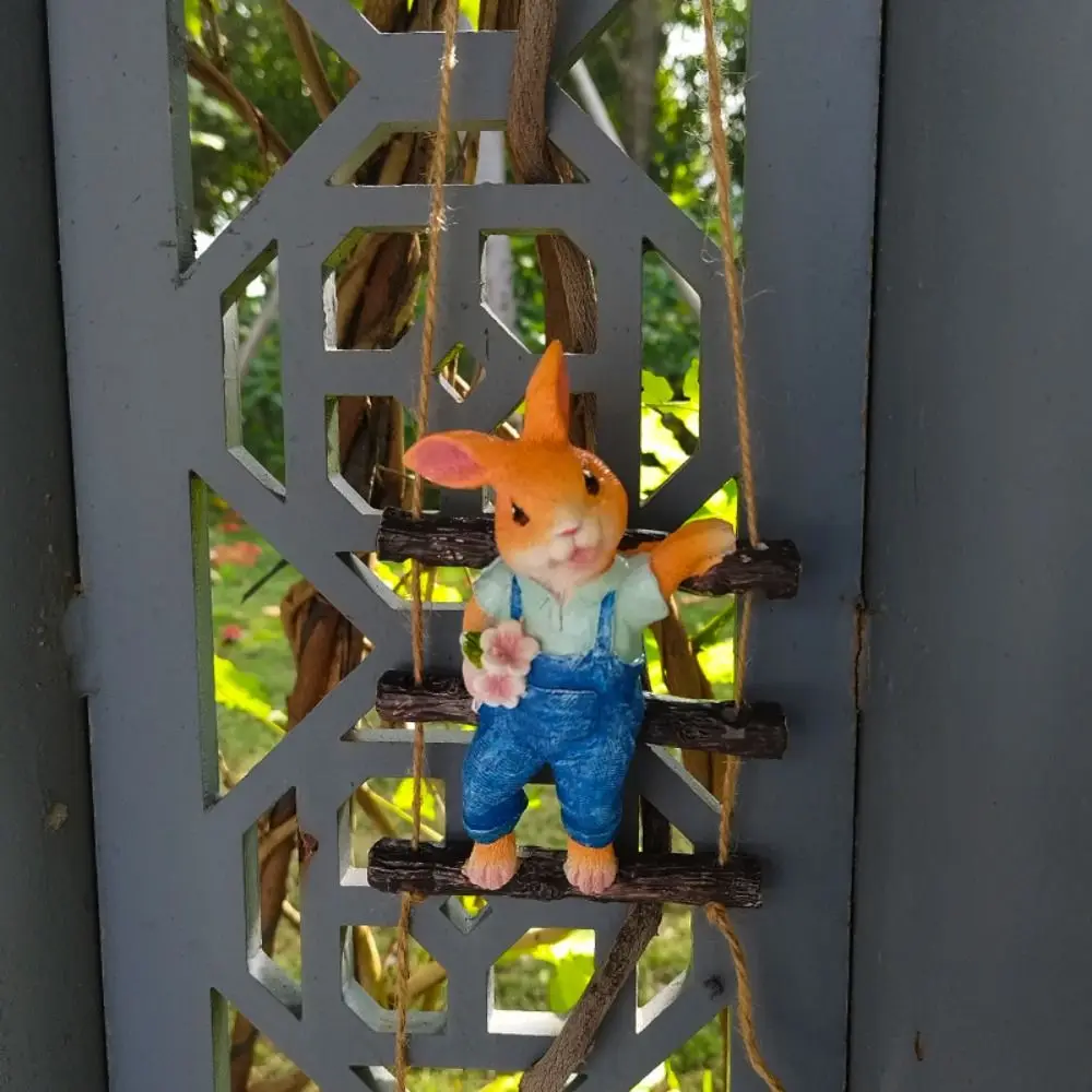 

Resin Rabbit Tree Hanging Cute Creative Bunny Statue Pendant Waterproof Simulated Miniatures Figurine Valentine's Day