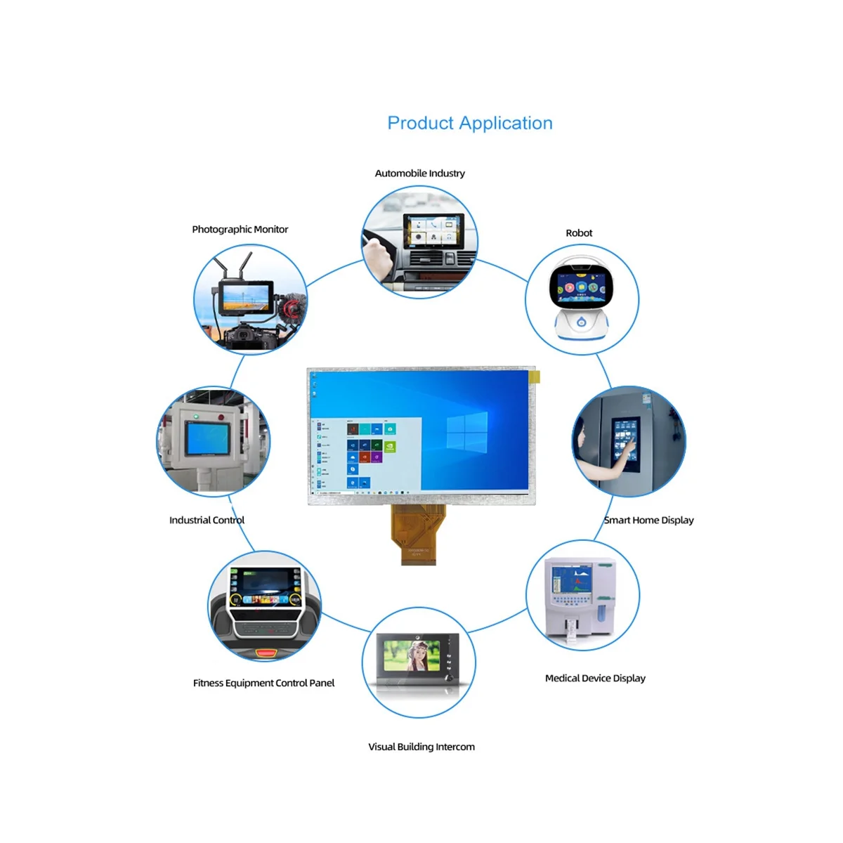 7 Inch TFT LCD Screen Universal Display 50 Pins HD 800X480 Repair Replacement Monitor for Car Vehicle Replace Scree