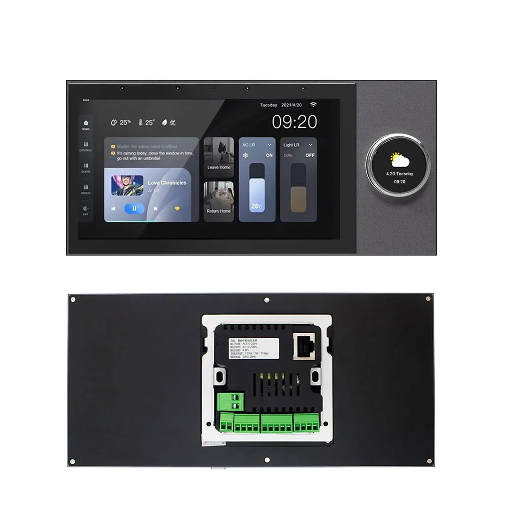 Wifi Smart Home Control Panel Integrated ZigBee Gateway Bluetooth Tuya  Smart Switch Air-conditioning Curtains