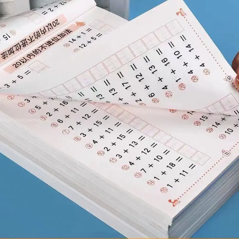 95 Pages/Book Children's Addition and Subtraction Learning Mathematics Workbook Handwritten Arithmetic Exercise Books
