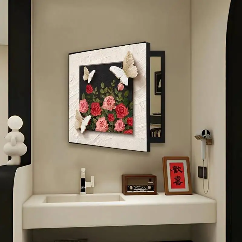 Classic Bathroom Mirror Decor Vanity Defogger Girl Compact Makeup Wall Mirror Decor Art Small Custom Specchietto Home Decor Item