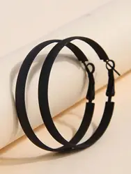 BLIJERY Trendy Fashion Black Color Big Hoop Earrings for Women Jewelry Punk Circle Earrings Basketball Brincos Femme Gift