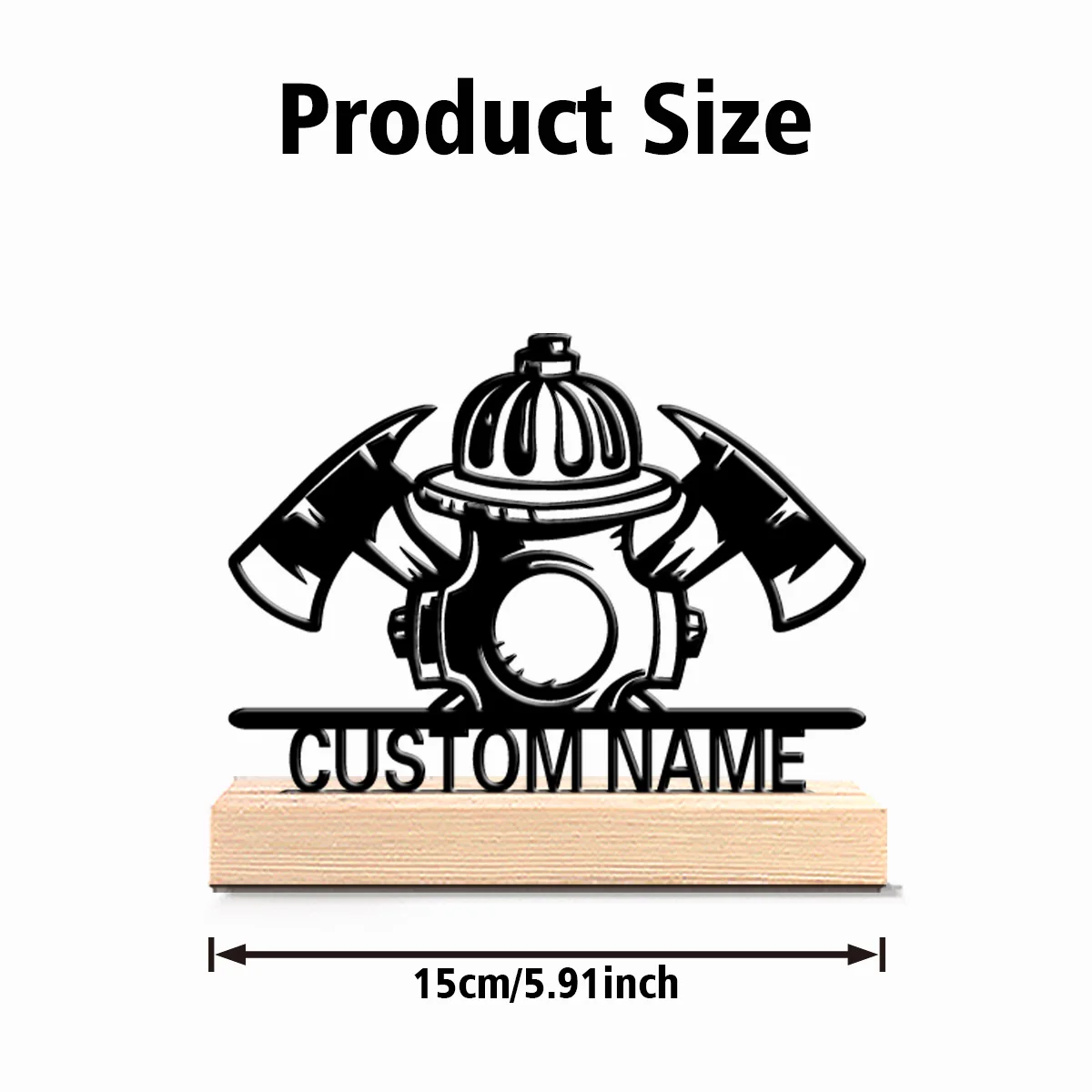1pc newly designed personalized custom crossaxi fire hydrant metal statue with wooden base desktop decoration, suitable for gift