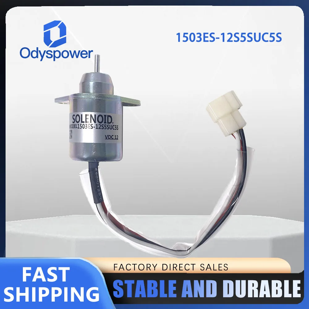 1503ES-12S5SUC5S Fuel Shut Off Solenoid 119653-77950 M806808 for Yanmar 3TNE84 3TNE88 4TNE84 4TNE88 Engine Stop Solenoid 12V