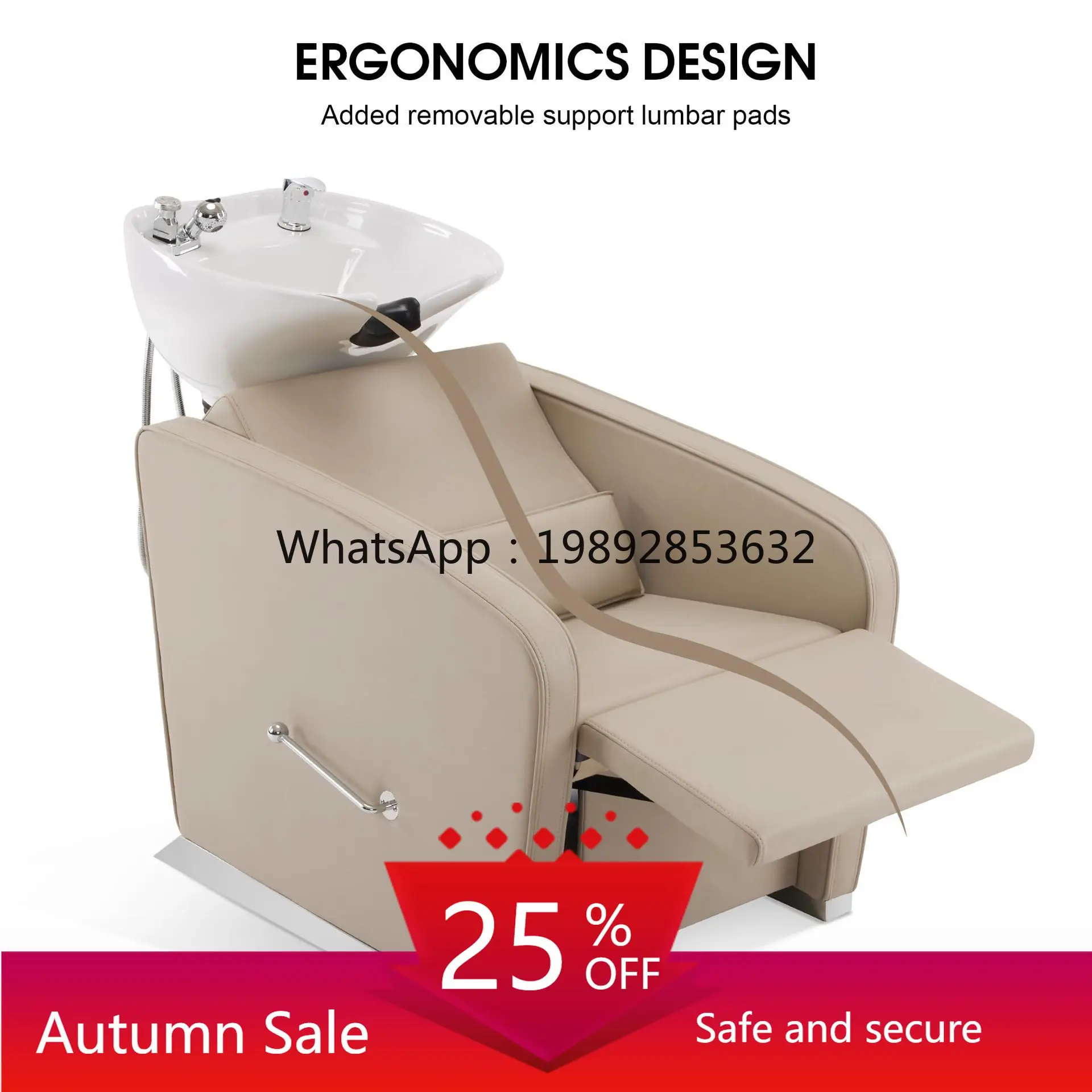 

LYY Semi-Reclining Shampoo Bed for Hair Salon, Simple Sitting Hair Therapy Salon Washing Bed