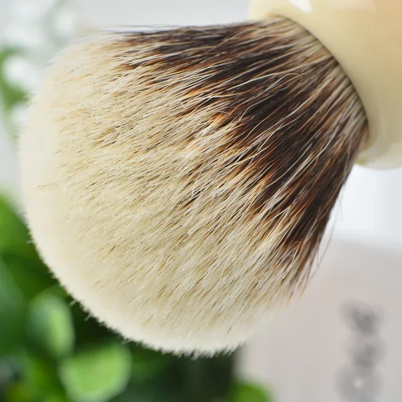 YAQI 24MM Minimalism Green Obsidian Two Band Badger Hair For Mens Wet Shaving Brush Mature Mens Face Cleaning Tool Shaving Brush