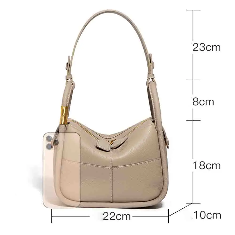 Motingsome Retro Classic Women Genuine Leather Handbag and Purses Luxury Soft Calfskin Shoulder Mini Tote Ladies Offcie Bag 2023