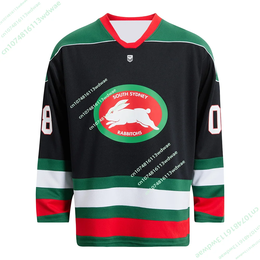 

Новейшая мужская хоккейная футболка NRL Австралия Саут-Сидни Рэббитос 2026 года, 3D-печать, с длинным рукавом, спортивная, повседневная, быстросохнущая, для мотоспорта