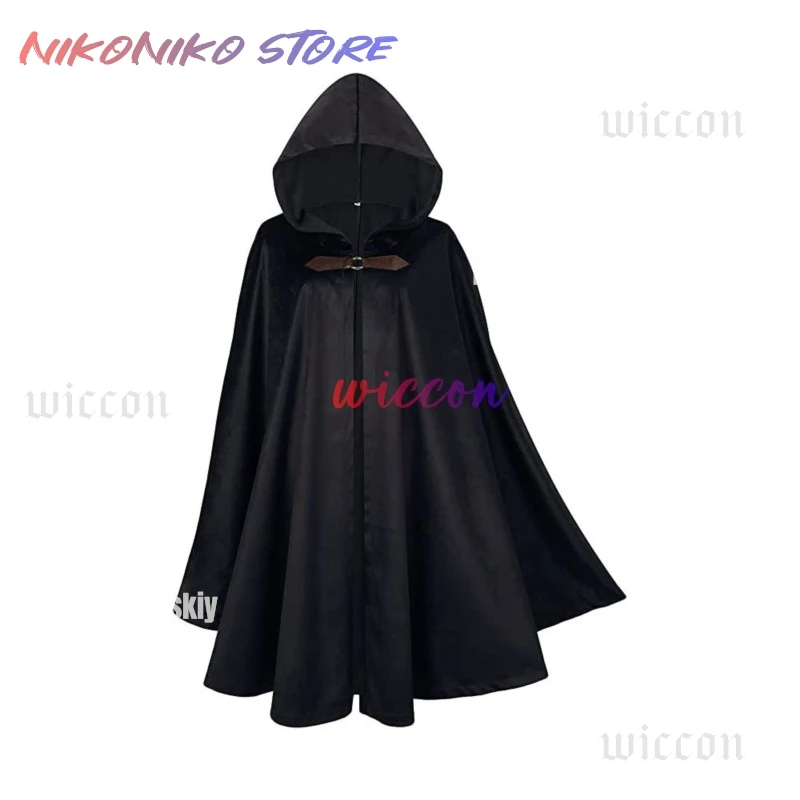 후드와 남자의 벨벳 망토 여성을위한 르네상스 중세 후드 망토 남자 금속 루프 걸쇠와 할로윈 Steampunk 풀오버