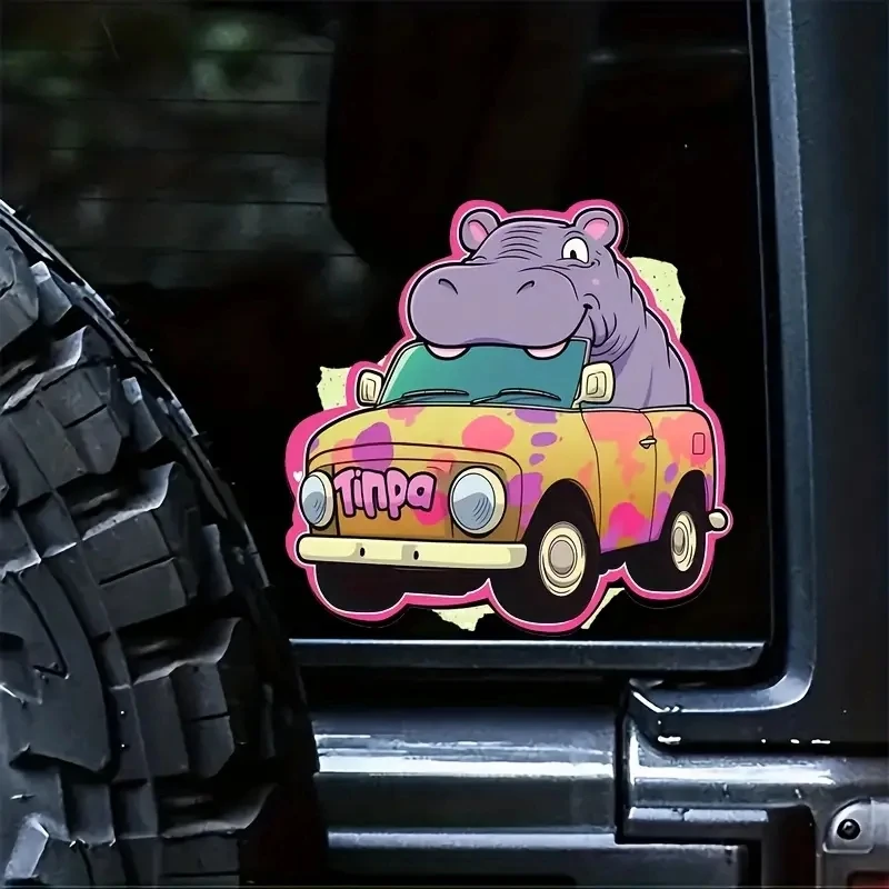 

Car Sticker Cartoon Hippo Decal Waterproof Vinyl Car Accessories Decor Pegatinas Para Coche