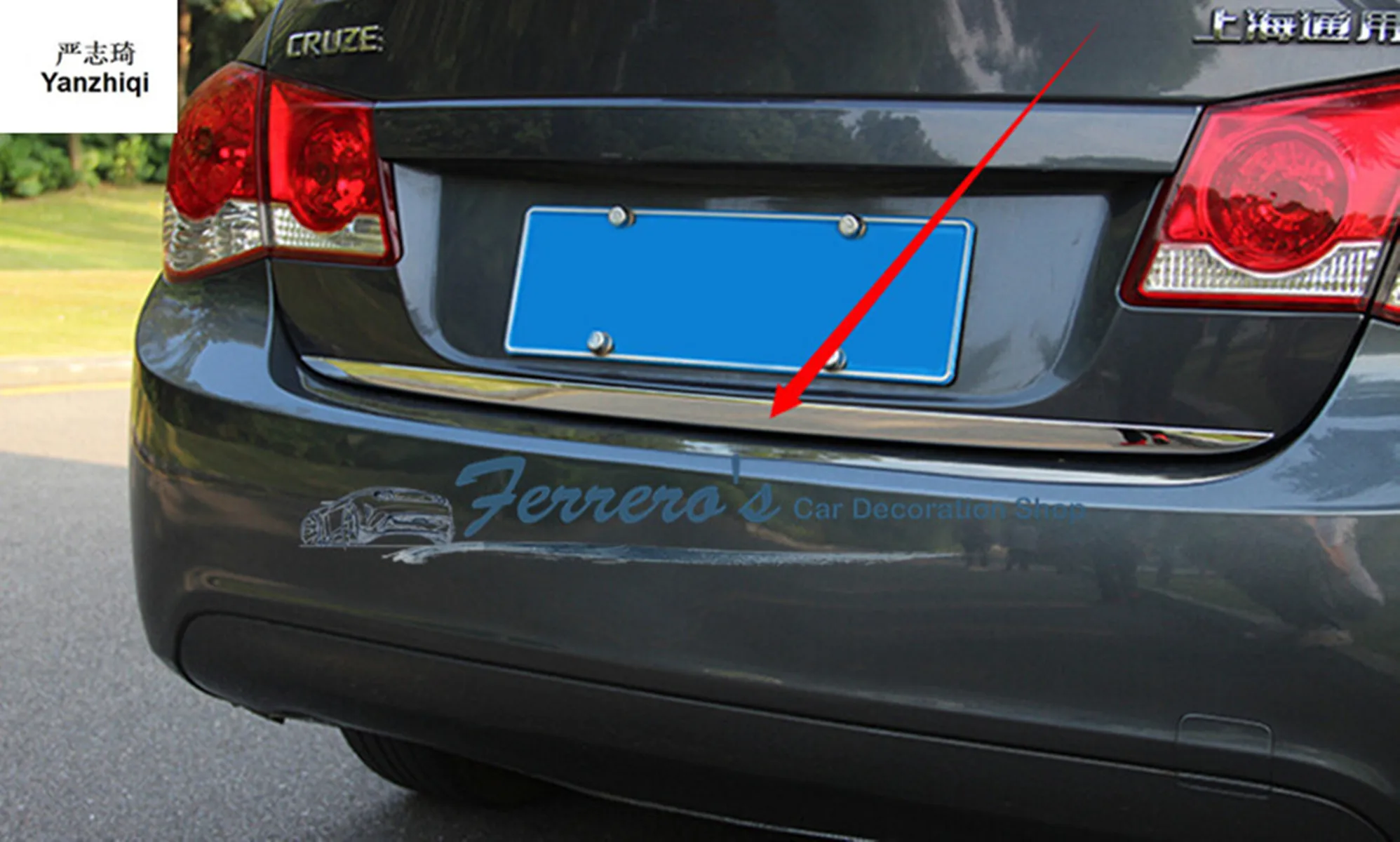 

1pc rear trunk door stainless steel decorations car stickers FOR 2010 2012 2013 Chevrolet Chevy Cruze Sedan
