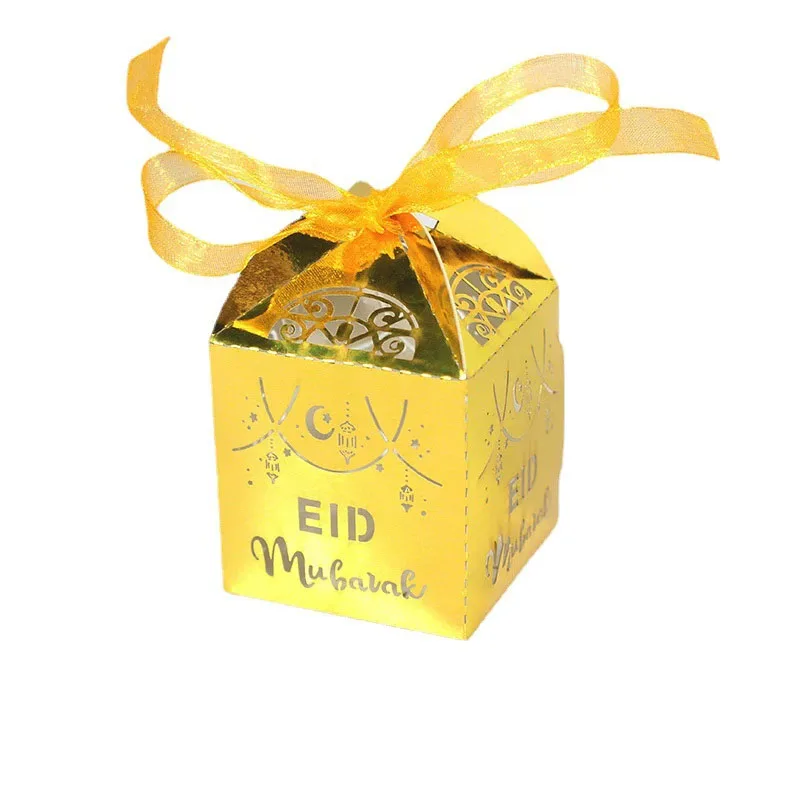 Eid 무바라크 선물 캔디 박스, 레이스 라마단 카림 선물 박스, 이슬람 무슬림 해피 알 피트르 Eid 이벤트 파티 용품, 10 개