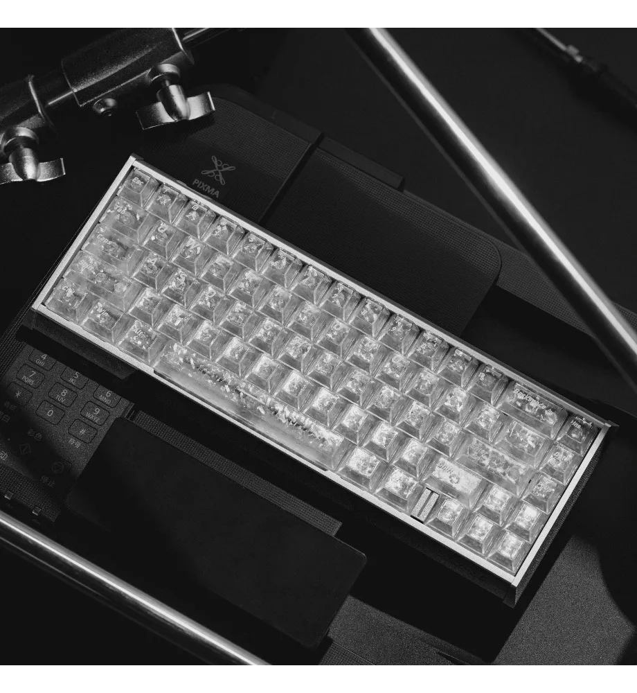 Ice carbon pattern keycaps Original white forged carbon texture Engraved light-transmitting wooting magnetic axis Mechanical