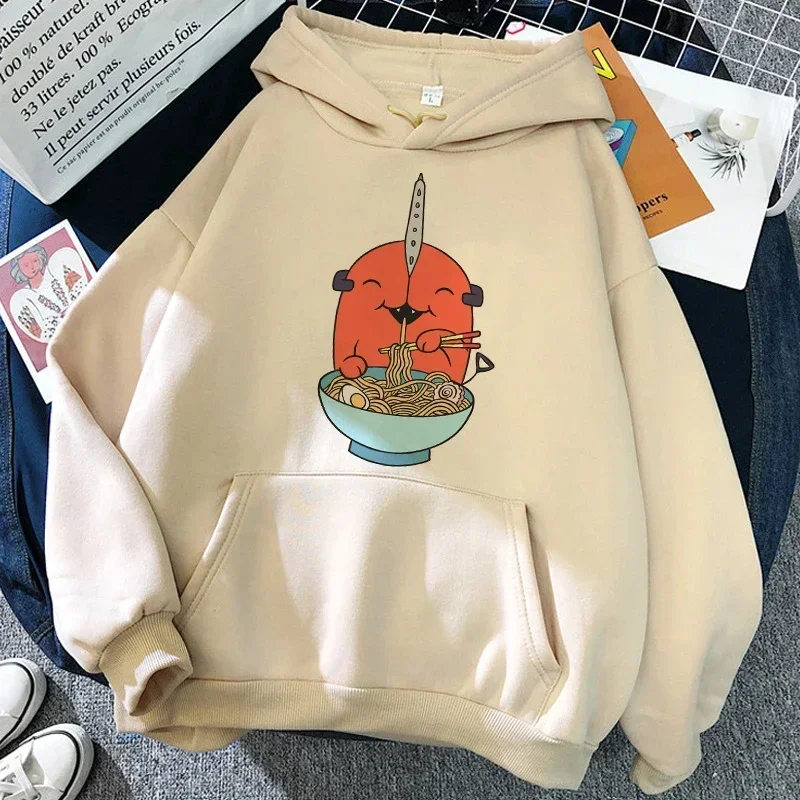 Women Cotton Hoodies Chainsaw Man Makima Pochita hooded Pullover Anime Printed Swearshirt Streetwear Fleece Men Women Clothing