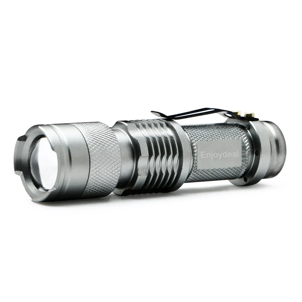 Super Bright Flashlight Mini Penlight 2000Lm LED Flashlight Torch Adjustable Zoom Focus Lantern Black / sliver