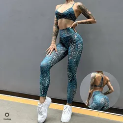 1/2PCS Leopard Yoga Set Women Tracksuit Gym Legging Women Sportswear Fitness Sport Outfit Clothes Scrunch Pant Athletic Suit