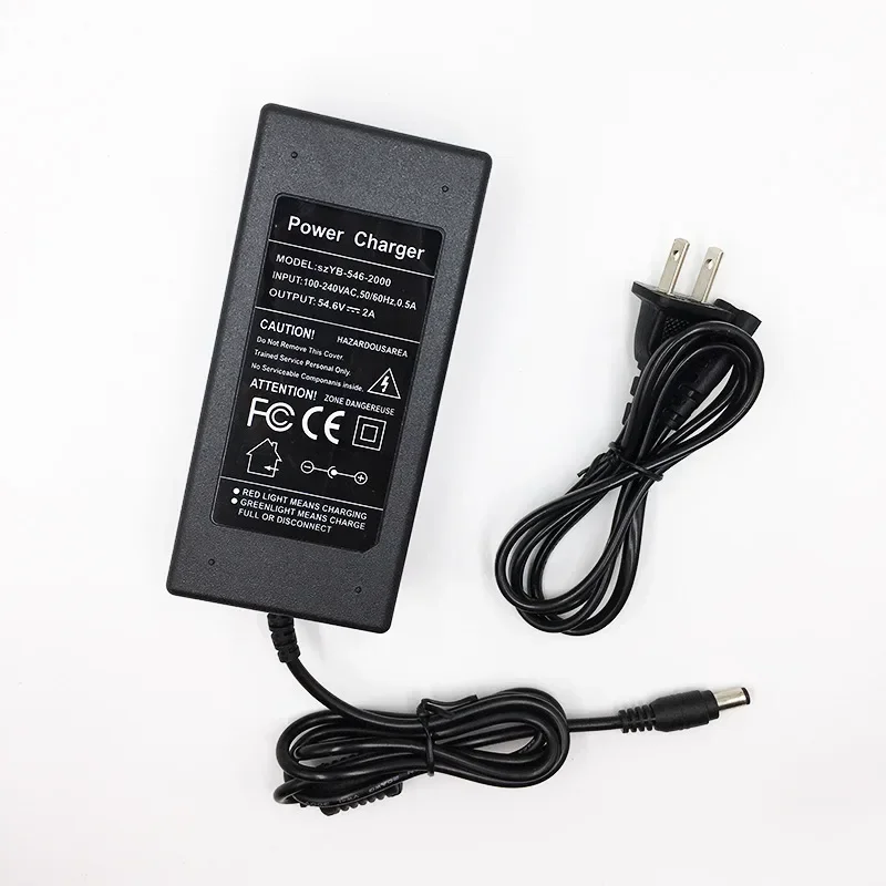 54.6V 2A Charger for 48V 13S Lithium Skateboard Balance Vehicle Battery for 48V Li-ion Battery Charger DC Socket/connector