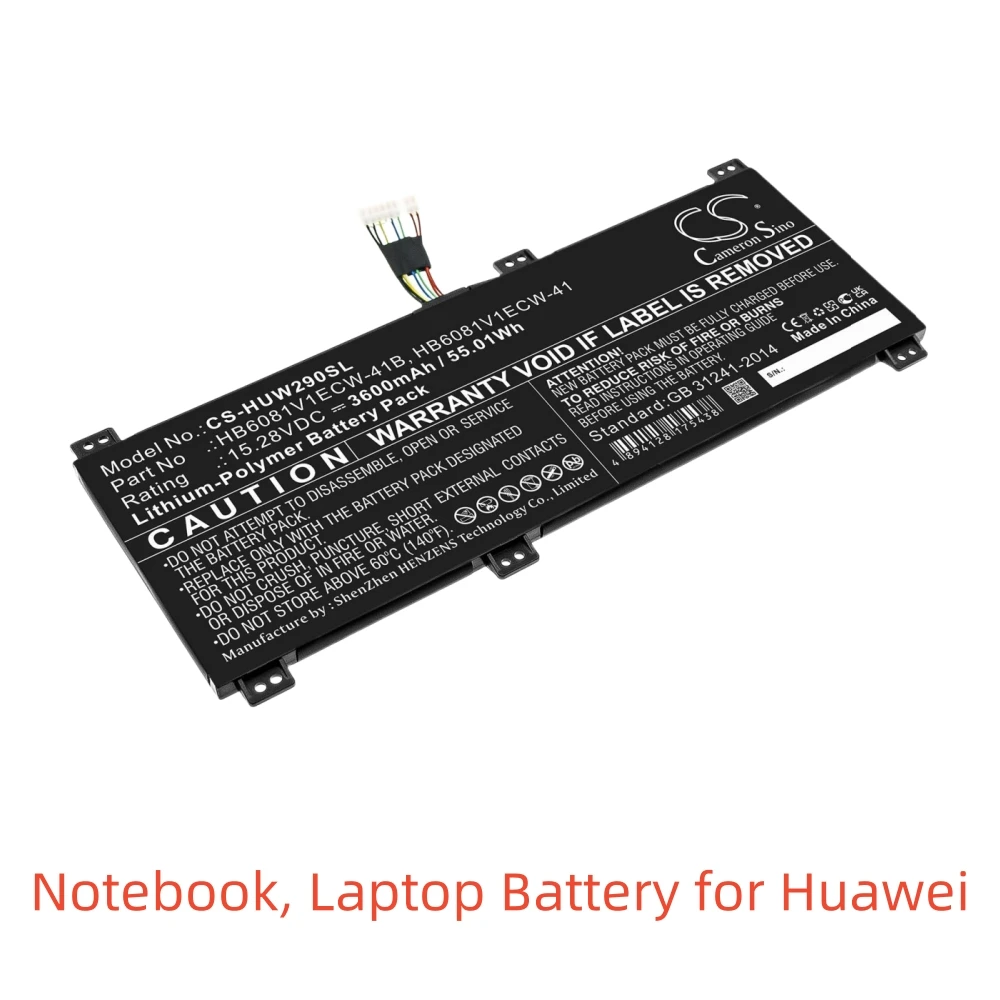 Replacement Li-Polymer Notebook Battery for Huawei | 15.28V, 3600mAh | Compatible with MateBook D 16, HBL-W29, and HLY-W19RP